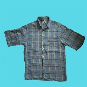 Vintage 70s 80s Signor Angelo Plaid Button Down Short Sleeve Small